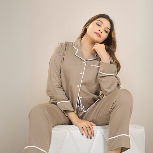 Bamboo Calm Night Suit | Olive Wood