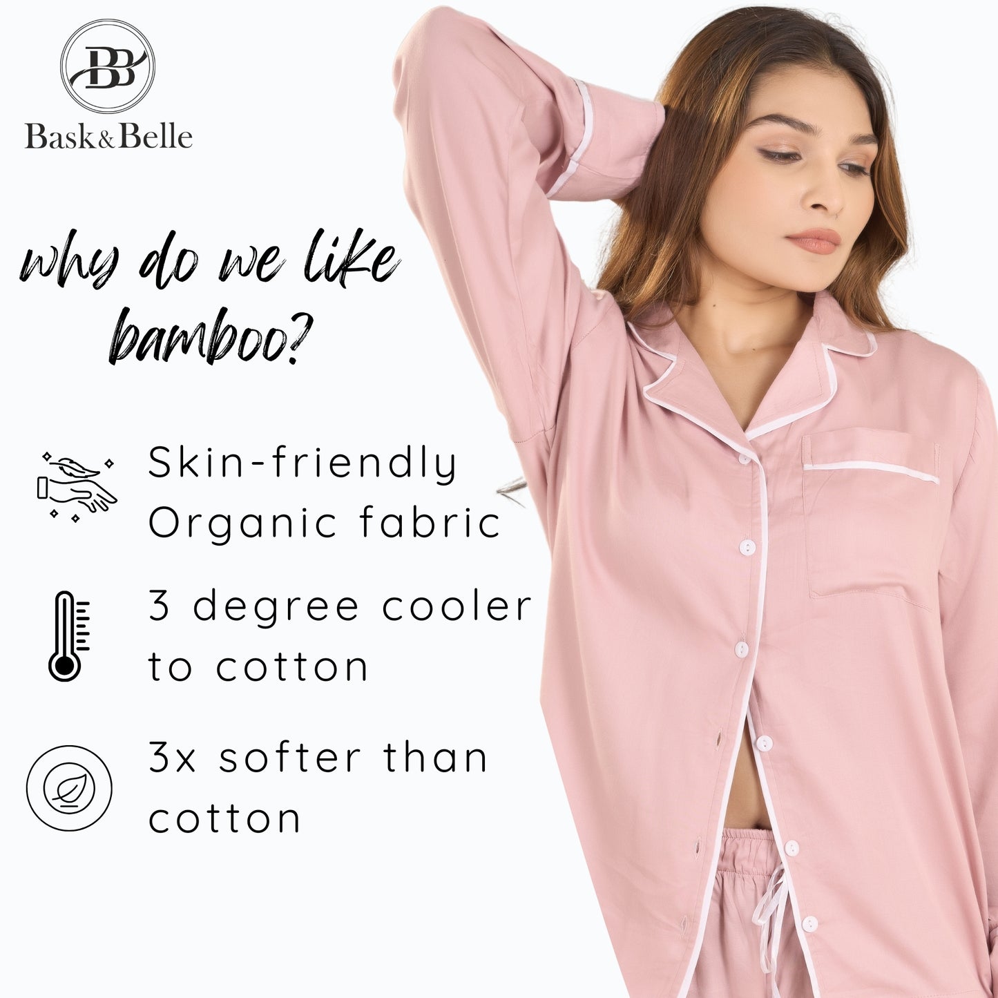 Premium Bamboo Sleepwear Set for Women | Soft, Lightweight Pajamas with Neem Finish