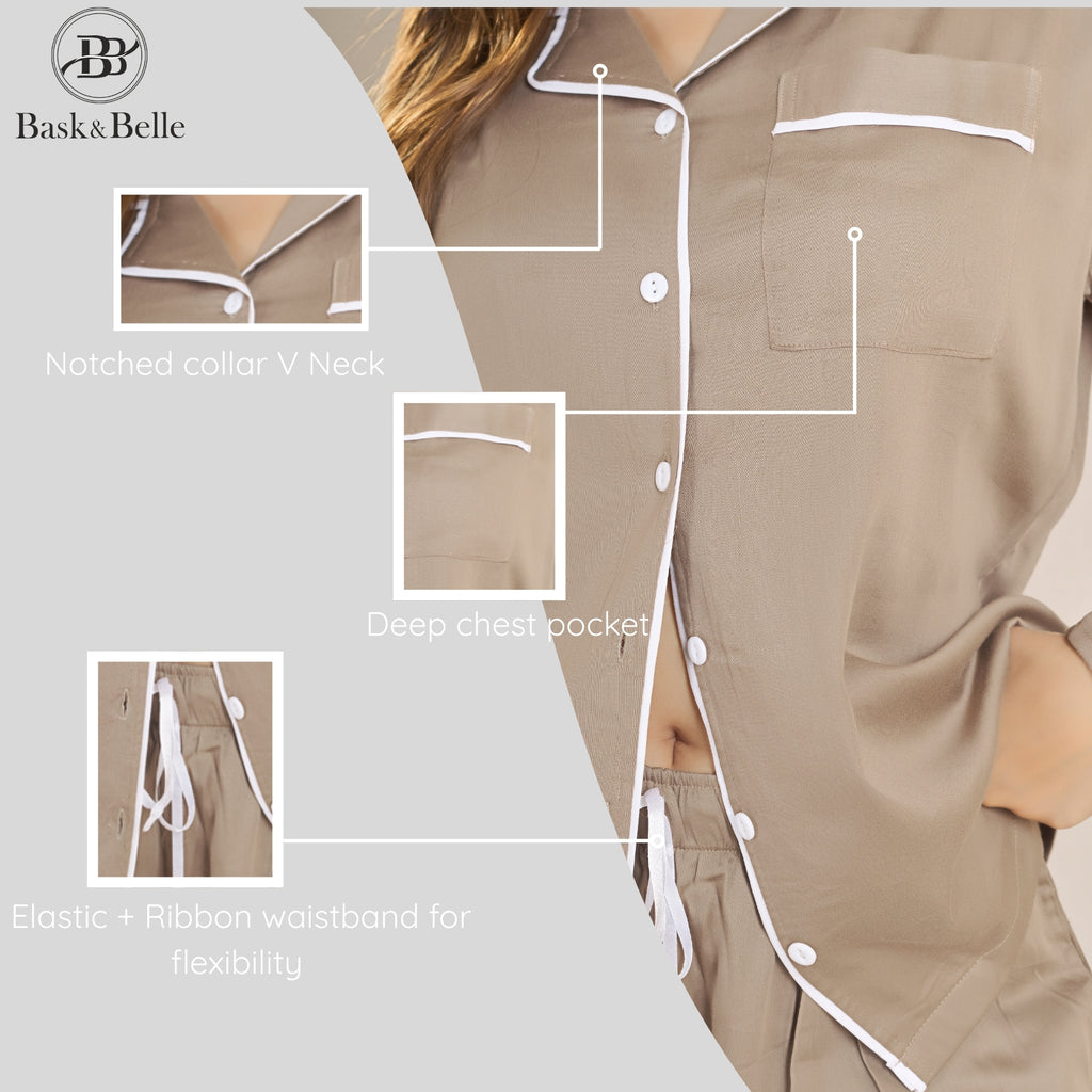 Bamboo Calm Night Suit | Olive Wood