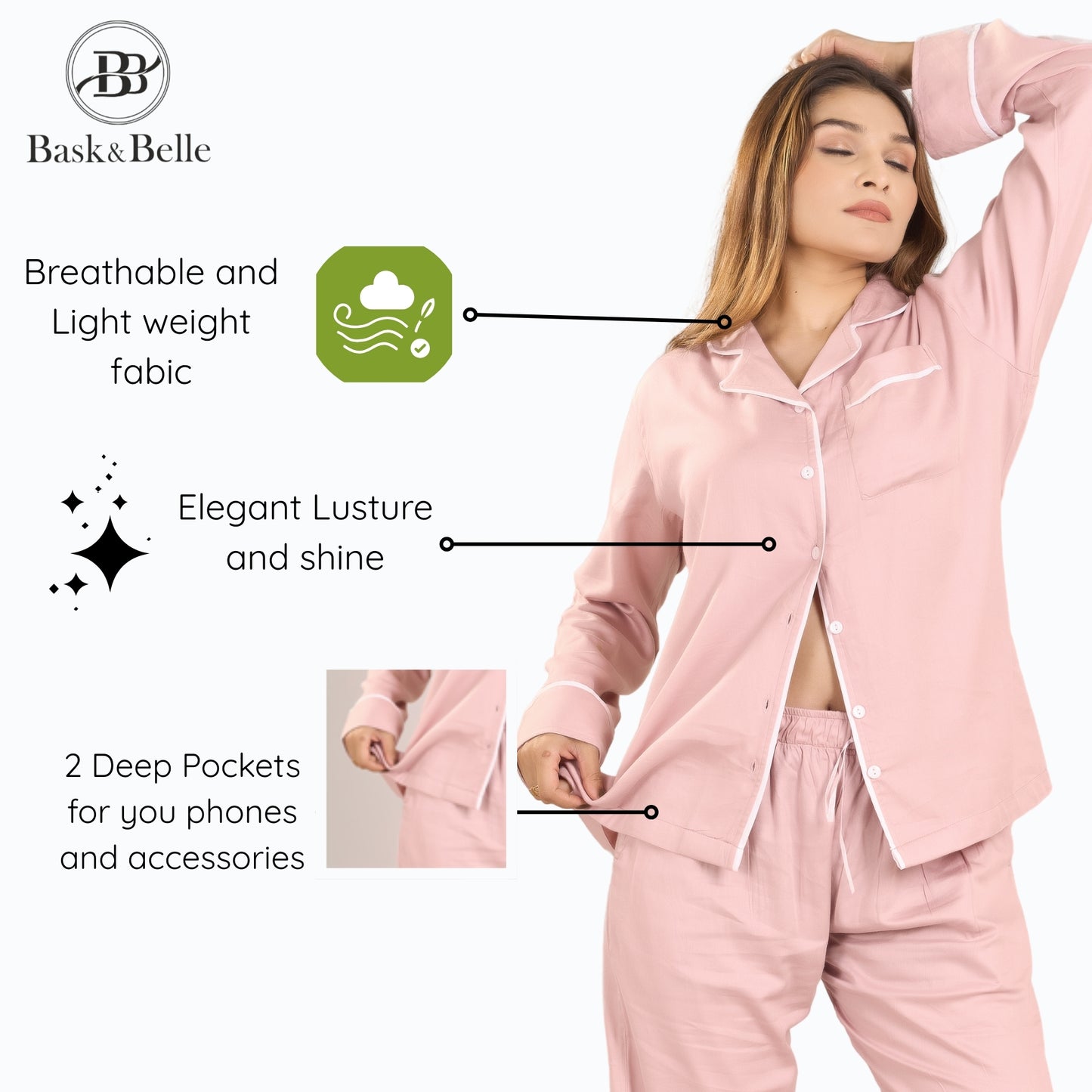 Premium Bamboo Sleepwear Set for Women | Soft, Lightweight Pajamas with Neem Finish