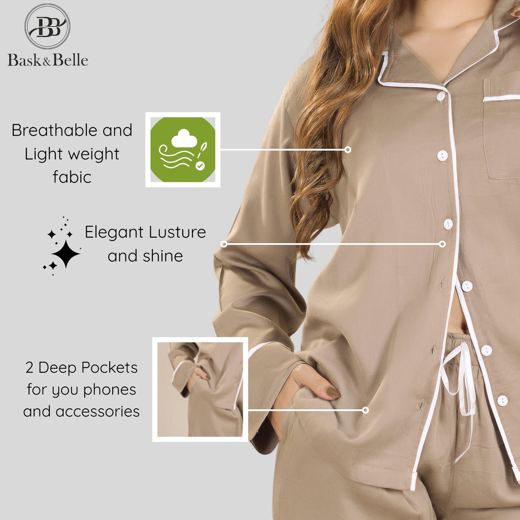 Bamboo Calm Night Suit | Olive Wood