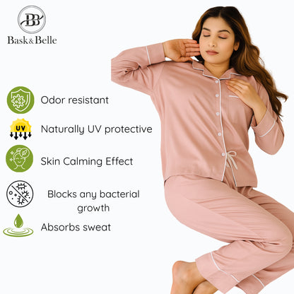 Premium Bamboo Sleepwear Set for Women | Soft, Lightweight Pajamas with Neem Finish