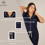 Bamboo Silk Luxe Night Suit | Royal Blue