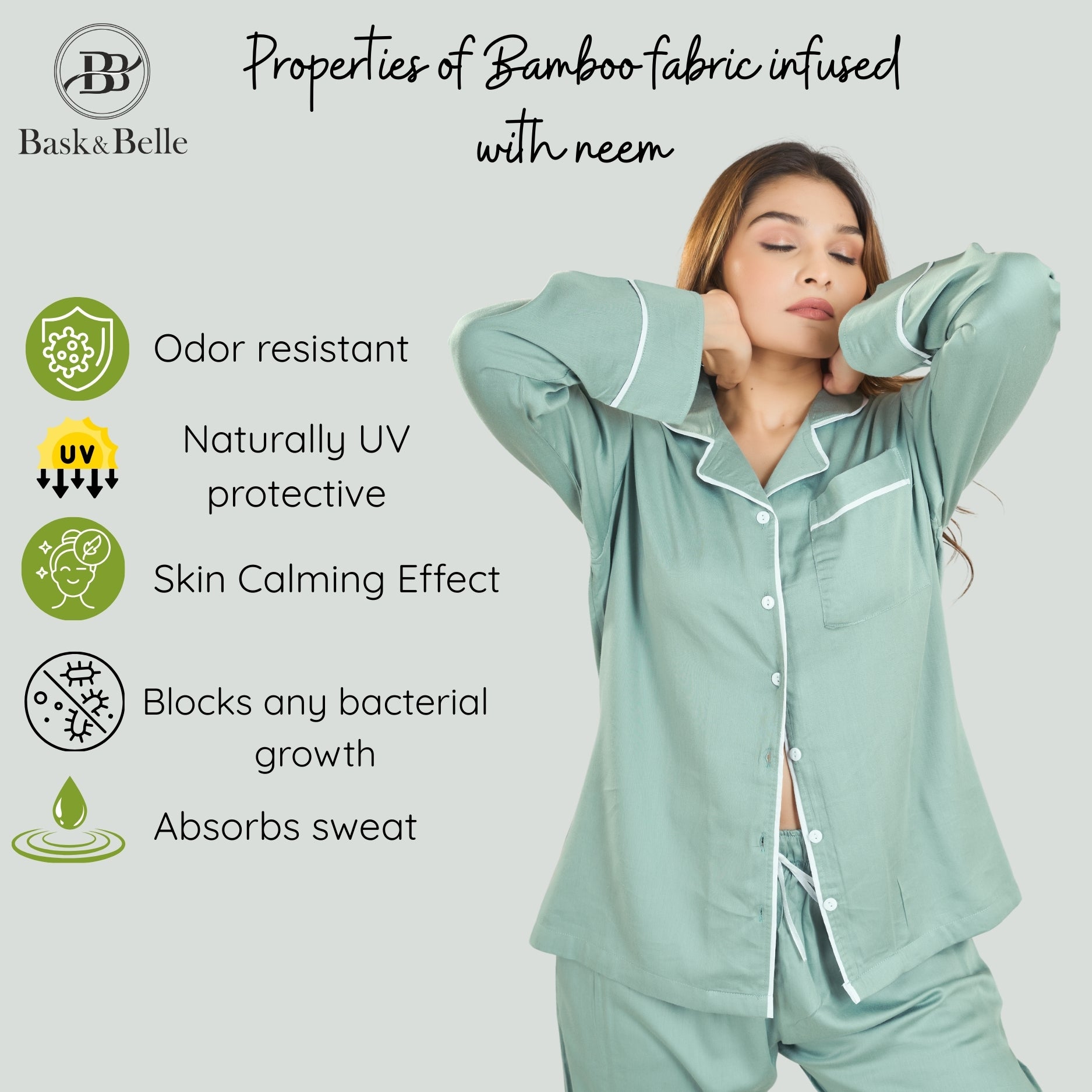 Bamboo Calm Night Suit | Misty Teal