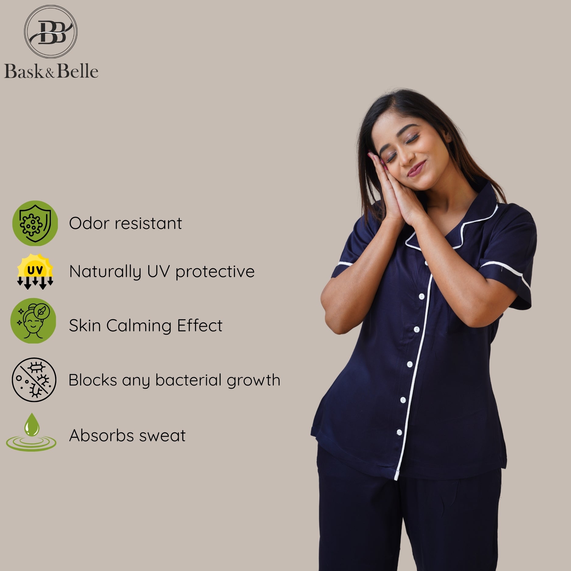 Bamboo Silk Luxe Night Suit | Royal Blue