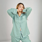 Bamboo Calm Night Suit | Misty Teal